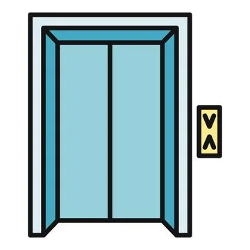Elevator door icon with up and down arrows Stock Illustration