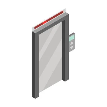 Elevator door icon, isometric 3d style Illustrazione stock