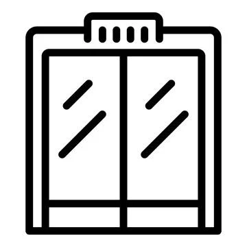 Elevator door icon outline vector. Wooden interior Illustrazione stock