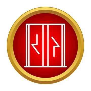 Elevator door icon representing opening and closing movement Stock Illustration