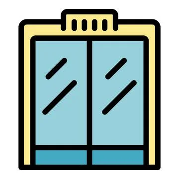 Elevator door icon vector flat Illustrazione stock