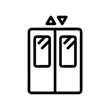 Elevator door icon vector. Isolated contour symbol illustration Ilustración de archivo