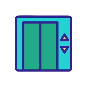 Elevator door icon vector. Isolated contour symbol illustration 스톡 일러스트
