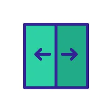 Elevator door icon vector. Isolated contour symbol illustration Stock Illustration