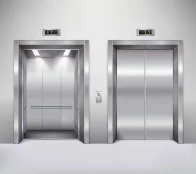 Elevator door illustration Stock Illustration
