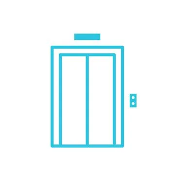 Elevator door, Isolated on white background. From blue icon set. Illustrazione stock