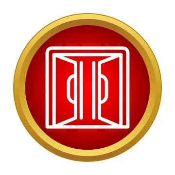 Elevator door opening icon representing entrance access Stock Illustration