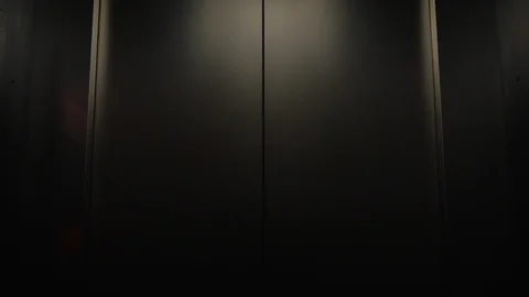 Elevator Door Opening Towards Darkness Stock Footage 114818892