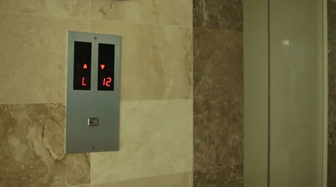 Elevator door opens at floor stop Video stock 38757006