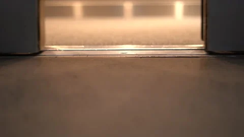 Elevator door opens. Low angle Video stock 140289290