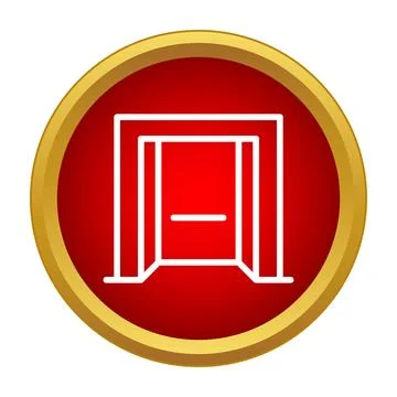 Elevator door outline icon with red background Stock Illustration
