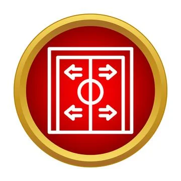 Elevator doors and call button icon design Stock Illustration