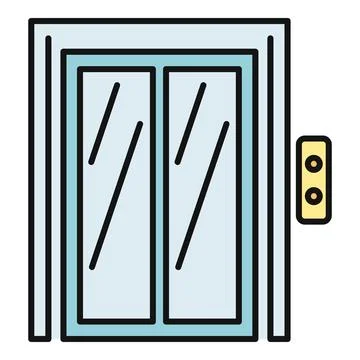 Elevator doors and call buttons icon illustration Ilustración de archivo