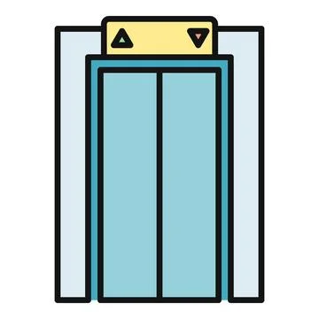 Elevator doors with up and down arrows icon Stock Illustration