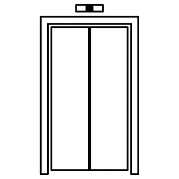 Elevator doors black color icon . Stock Illustration