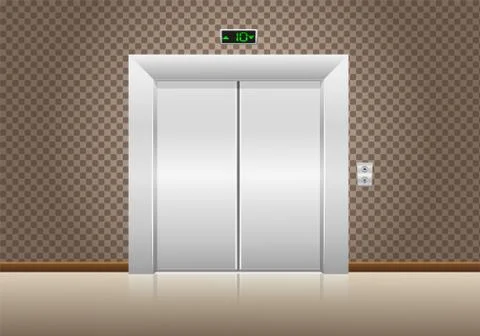 Elevator doors closed Stock Illustration