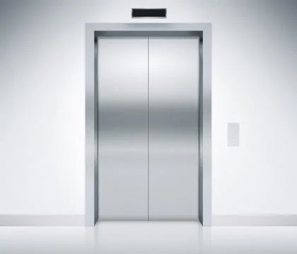 Elevator Doors Closed Stock Illustration