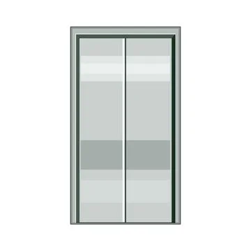 Elevator doors closed modern office building access Ilustración de archivo