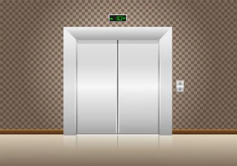 Elevator doors closed vector illustration Stock Illustration