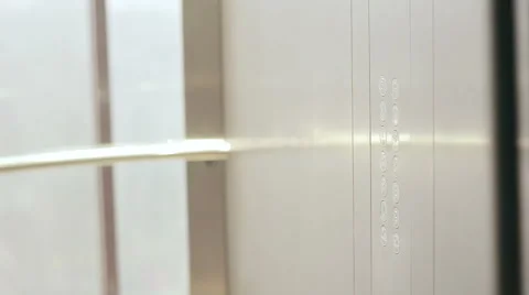 The elevator doors closed. View from the hall Stock Footage 59850077