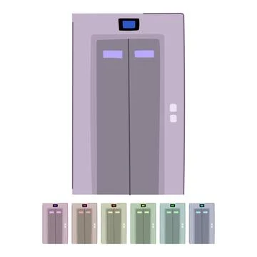 Elevator doors closing representing access and travel concepts graphic Stock Illustration
