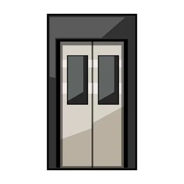 Elevator doors closing representing future, progress, and opportunity Stock Illustration