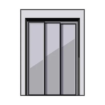 Elevator doors closing security access illustration Ilustración de archivo