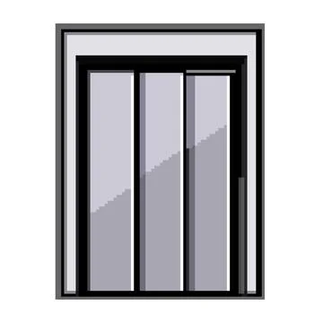 Elevator doors closing security access illustration Illustrazione stock