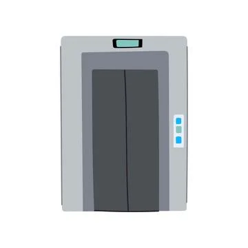 Elevator doors with control panel and floor indicator Stock Illustration