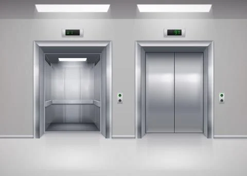 Elevator Doors Stock Illustration