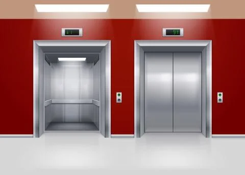 Elevator Doors Stock Illustration