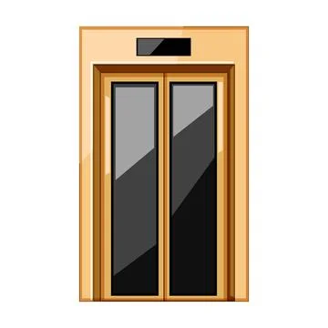 Elevator doors illustration displaying empty closed access Illustrazione stock
