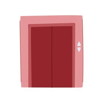 Elevator doors illustration showing up and down buttons Ilustración de archivo