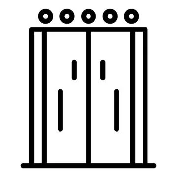 Elevator doors with indicator icon, outline style Ilustración de archivo
