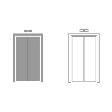 Elevator doors it is black icon . Stock Illustration