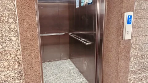 Elevator doors open and close Stock Footage 234052033