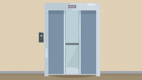 The elevator doors open. Video stock 129301365