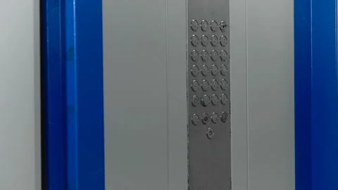 The elevator doors open. Stock Footage 146999496