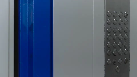 The elevator doors open. Stock Footage 147344935