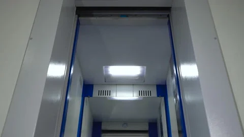 The elevator doors open. Stock Footage 147345838