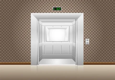 Elevator doors open Illustrazione stock