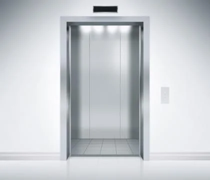 Elevator Doors Open Stock Illustration
