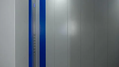 The elevator doors open. Opening the door is an elevator. Stock Footage 147343862