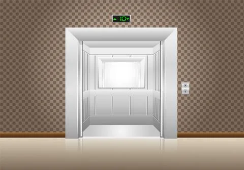 Elevator doors open vector illustration Stock Illustration