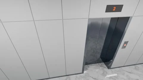 Elevator doors opening on first floor Stock Footage 310793525
