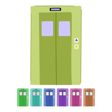 Elevator doors representing upward and downward movement graphic イラスト素材