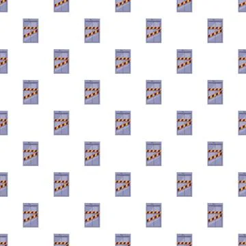 Elevator doors with warning tape seamless pattern Illustrazione stock