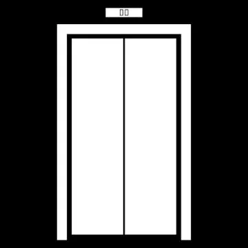 Elevator doors white color icon . Stock Illustration