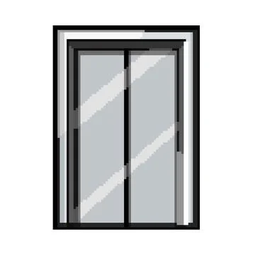 Elevator double doors closing in a modern building Ilustración de archivo