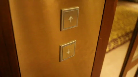 Elevator Down Button Stock Footage 664254